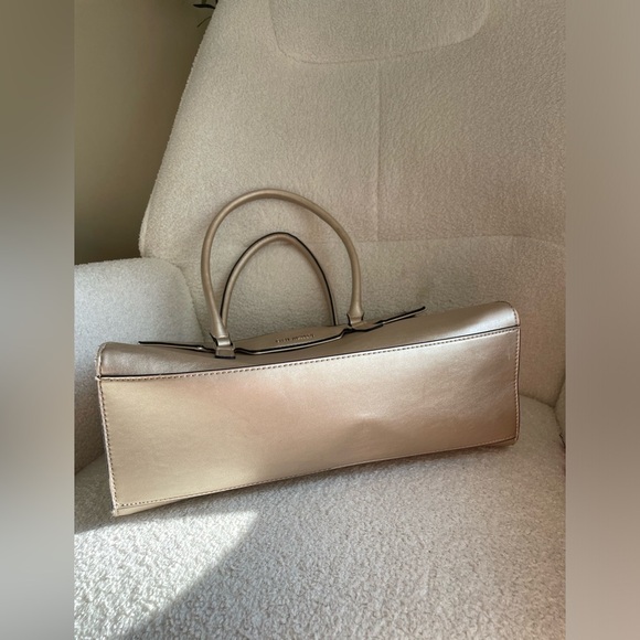 Larger Steve Madden Metallic Gold champagne Satchel tote - Picture 7 of 12